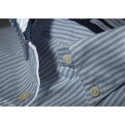 J. Harvest &amp; Frost klassisk stribet oxford 100% bomuld, dame, hvid/bl