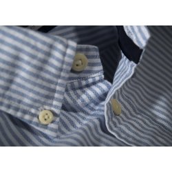 J. Harvest &amp; Frost klassisk stribet oxford 100% bomuld, slim fit, hvid/bl