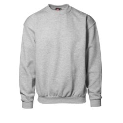 Klassisk sweatshirt med rund hals og b�rstet inderside, gr� melange