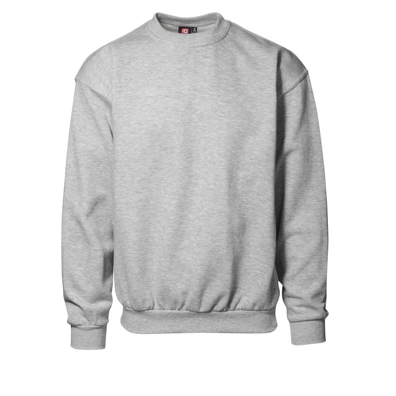 Klassisk sweatshirt med rund hals og brstet inderside, gr melange