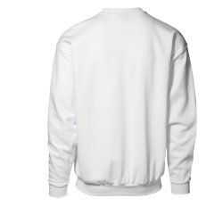 Klassisk sweatshirt med rund hals og b�rstet inderside, hvid