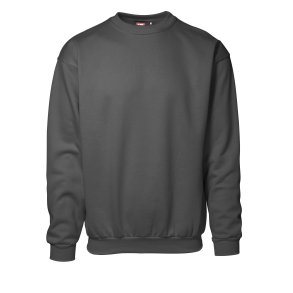 Klassisk sweatshirt med rund hals og brstet inderside, koks gr