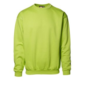 Klassisk sweatshirt med rund hals og brstet inderside, lime