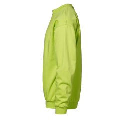 Klassisk sweatshirt med rund hals og brstet inderside, lime