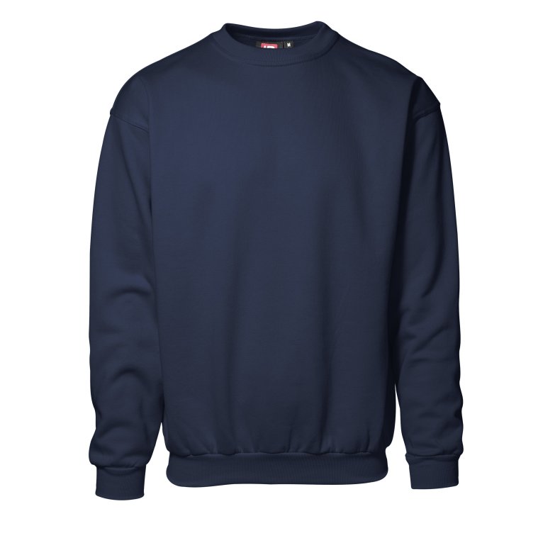 Klassisk sweatshirt med rund hals og brstet inderside, navy