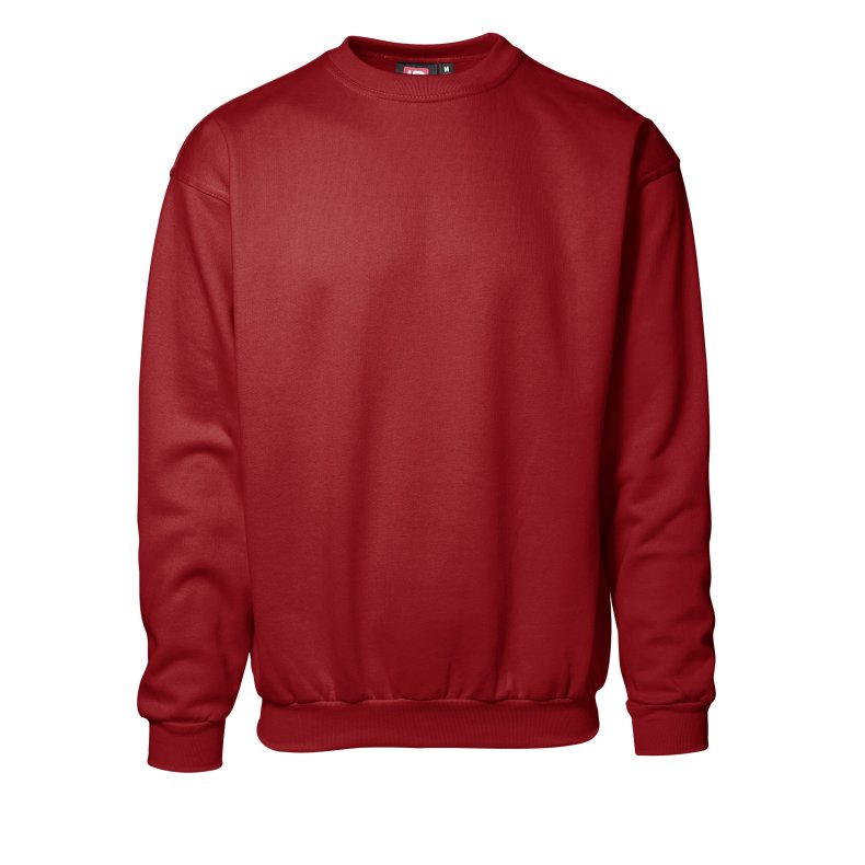 Klassisk sweatshirt med rund hals og brstet inderside, bordeaux