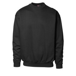 Klassisk sweatshirt med rund hals og b�rstet inderside, sort