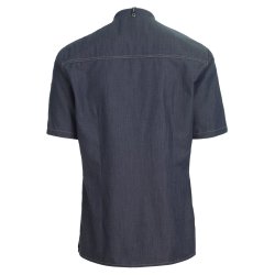 Kokke-/service skjorte, modern fit med kort rme, mrk bl