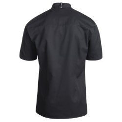 Kokke-/service skjorte, modern fit med kort rme, sort