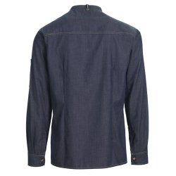 Kokke-/service skjorte, modern fit med langt rme, mrk bl