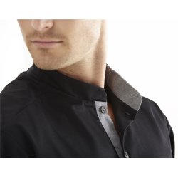 Kokke-/service skjorte, modern fit med langt rme, sort