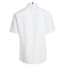Kokke-/servicejakke med nakkestrop og kort rme, hvid