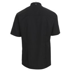 Kokke-/servicejakke med nakkestrop og kort rme, sort