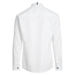 Kokke-/servicejakke med nakkestrop og lang rme, hvid