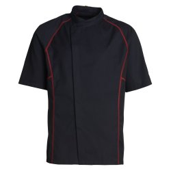 Kokke-/tjenerjakke i smart sporty design m/kort rme, sort m. rd