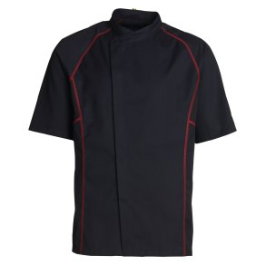 Kokke-/tjenerjakke i smart sporty design m/kort rme, sort m. rd