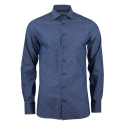 Kvalitetsskjorte i smart mnster m/lang rme - slim, navy