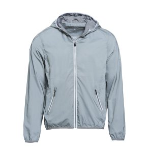 Moderne Vindjakke med htte og refleksstof