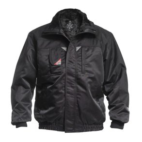 F. Engel pilotjakke med fiberpelsfor, sort