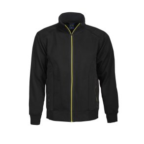 ProJob sweatshirt med gul kontrast lynls, sort