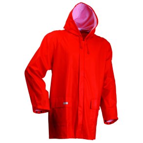 Lyngse PU Regnjakke med knapper, Rd