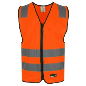 Sikkerhedsvest med refleks og lynl�s, klasse 2, orange