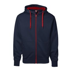 Smart H�ttesweatshirt med kontrastlynl�s og fleeceinderside, navy