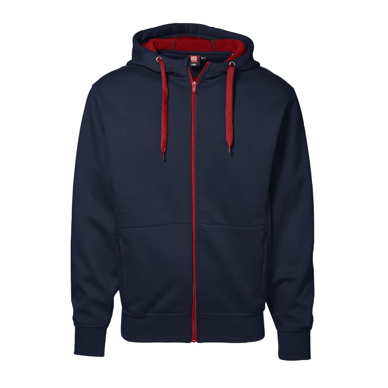 Smart Httesweatshirt med kontrastlynls og fleeceinderside, navy