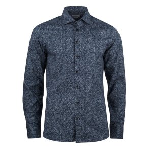 Smart og elegant herreskjorte med printet mnster - navy