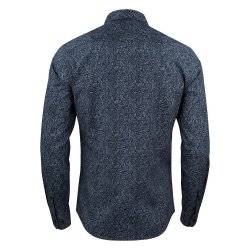 Smart og elegant herreskjorte med printet mnster, slim fit - navy