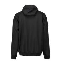 Smart shoftshell jakke med htte og mange detaljer, sort