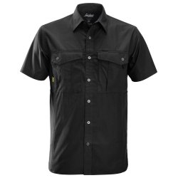 Snickers arbejdsskjorte med kort �rme, sort
