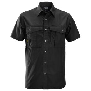 Snickers arbejdsskjorte med kort �rme, sort