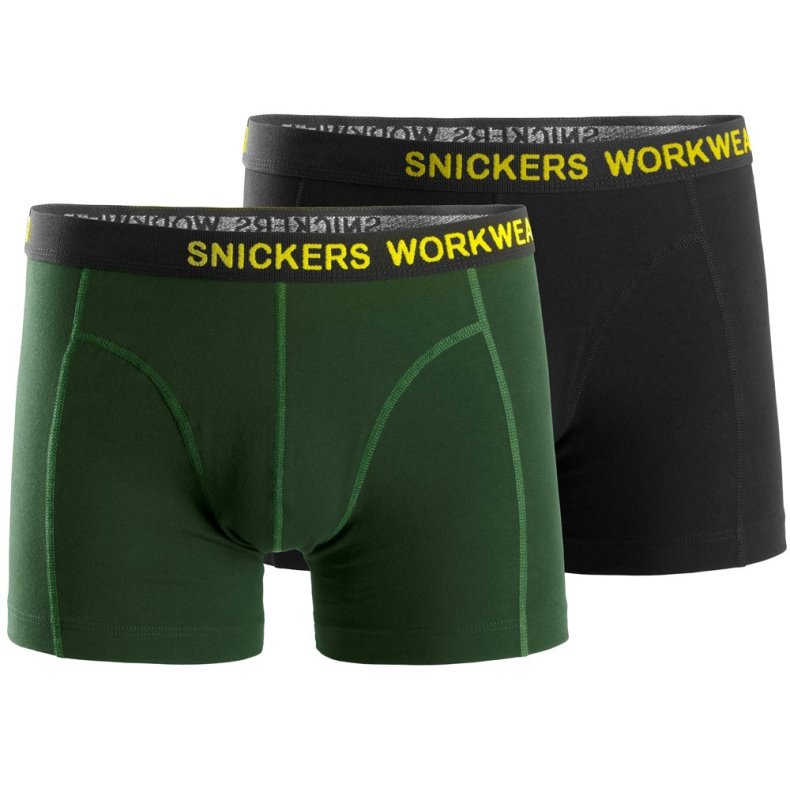 Snickers boxershorts 2-pak, sort/grn