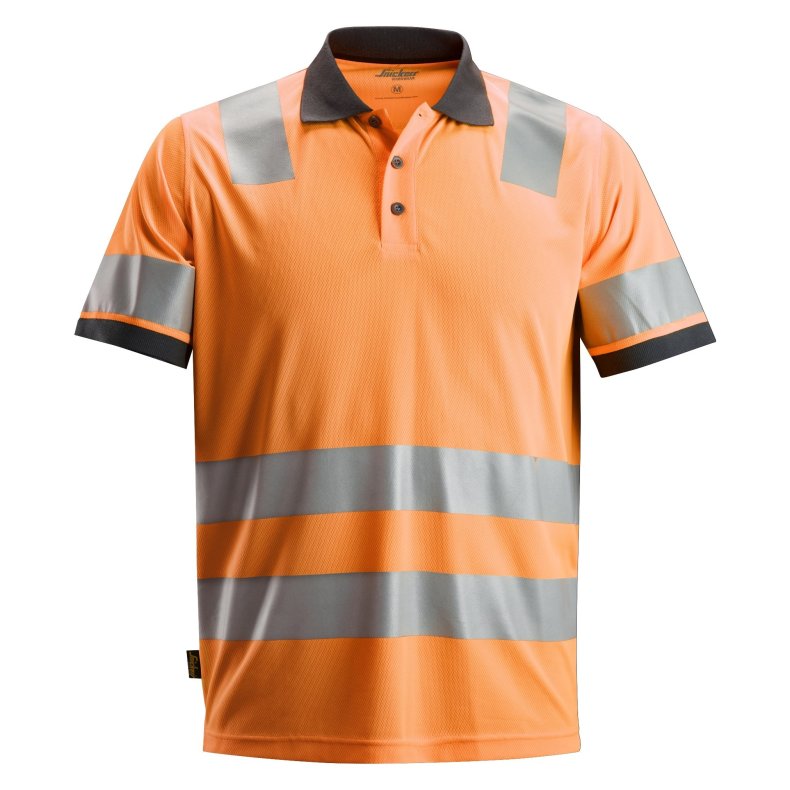 Snickers High-Vis Polo shirt m/refleks, klasse 2., orange