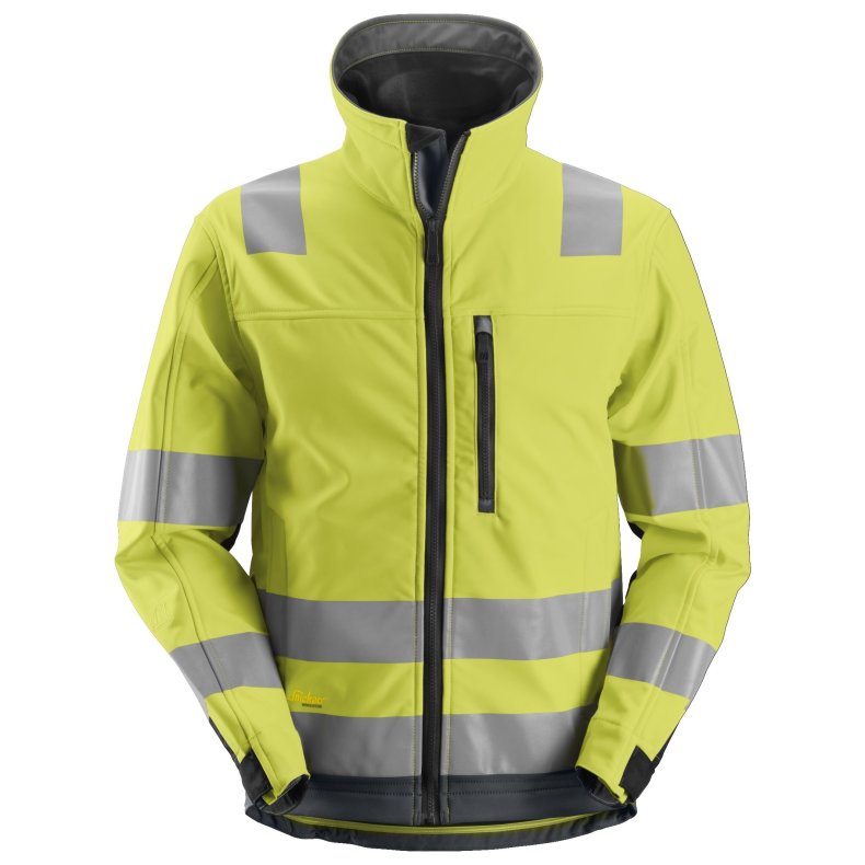 Snickers High-Vis Softshell jakke med refleks, gul