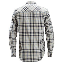Snickers ternet lang�rmet flannelsskjorte, askegr�