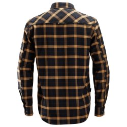 Snickers ternet lang�rmet flannelsskjorte, sort
