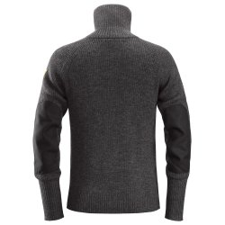 Snickers uldtr�je med kort lynl�s, 100% uld, koksgr�