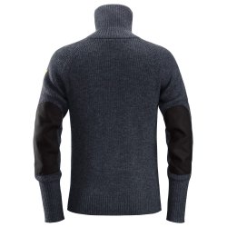 Snickers uldtr�je med kort lynl�s, 100% uld, navy