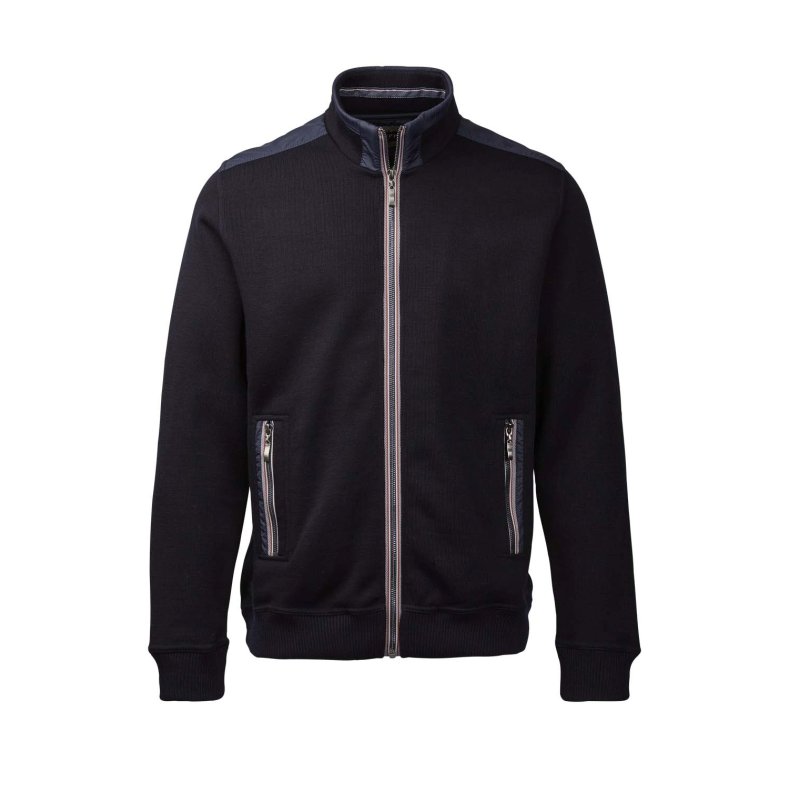 Clipper luxus cardigan m/lommer og lynls, marine