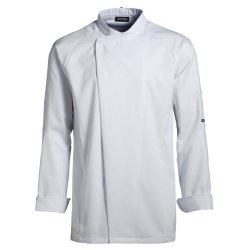 Unisex kokke-/tjenerjakke i klassisk design, hvid